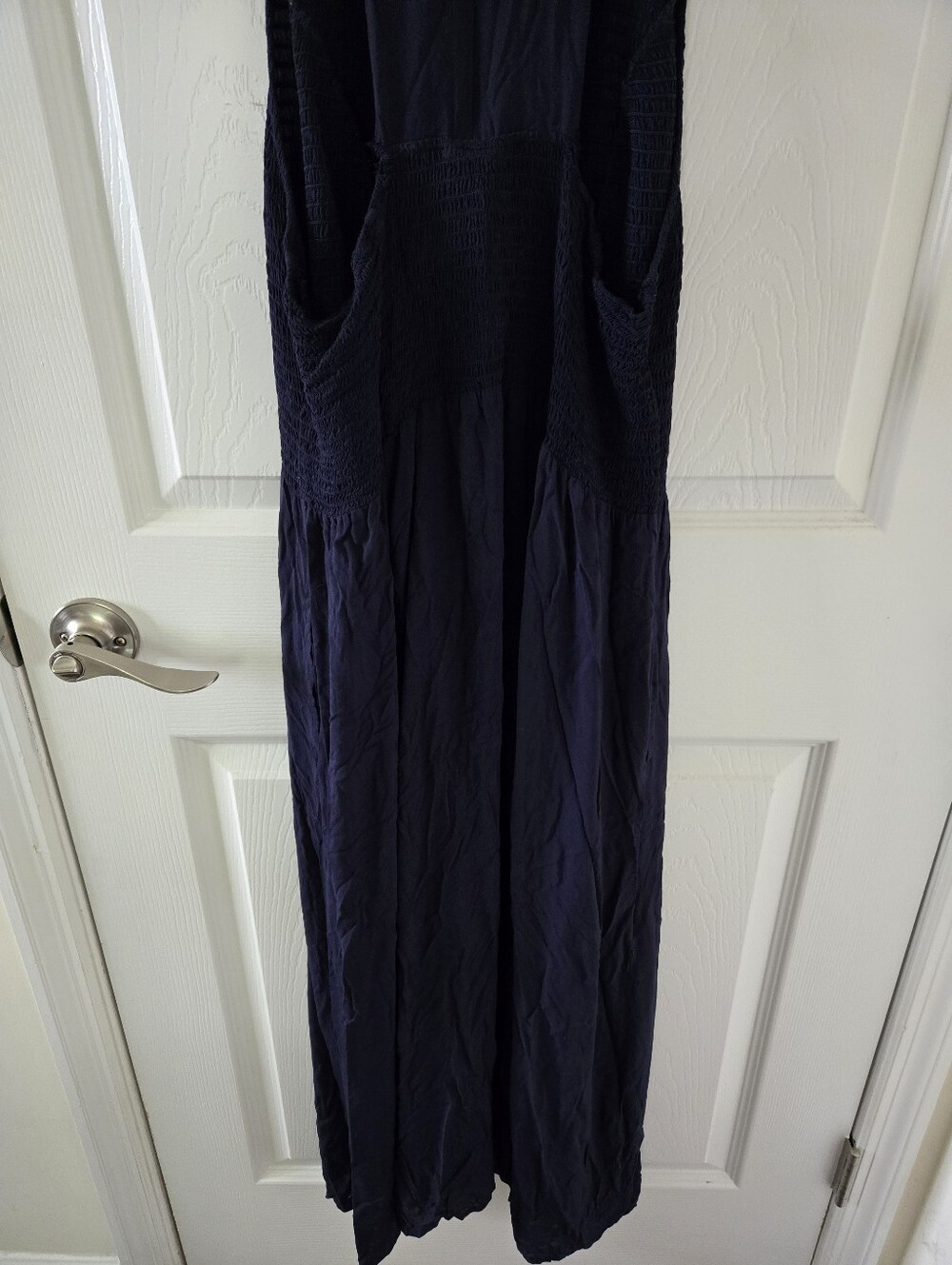 Tory Burch Maxi Summer Navy Coastal Dress with pockets Sz XL GUC - Picture 9 of 11